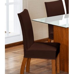 Kit Capa de Cadeira 6 Peças Sala de Jantar Protege o Estofado Renova o Visual Malha Gel Mista 5 Folh - 4