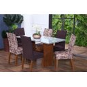 Ver imagem 1 de Kit Capa de Cadeira 6 Peças Sala de Jantar Protege o Estofado Renova o Visual Malha Gel Mista 5 Folh