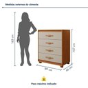 Ver imagem 3 de Cômoda para Quarto 4 Gavetas com Pés Puxador Softfeel Suavitá 89cm Marrom Amêndoa Clean