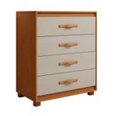 Ver imagem 2 de Cômoda para Quarto 4 Gavetas com Pés Puxador Softfeel Suavitá 89cm Marrom Amêndoa Clean