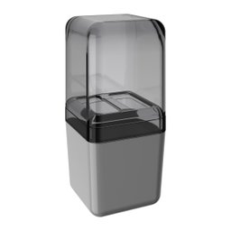 Porta Escova de Dentes com Tampa Coza Cube Cinza Frio e Fumê - 1