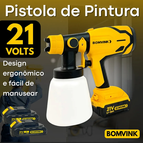 Pistola de Pintura 21v 5 Células com Acessórios Bomvink