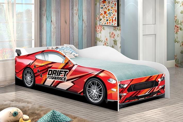 Cama Infantil Carro Drift 150x70 cm - Vermelho/Vermelho - Rpm Móveis