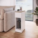 Ver imagem 2 de Mesa Lateral Emovell Linea 1 Gaveta 1 Nicho 60cm MDP Branco e Montana com Corrediça Metálica