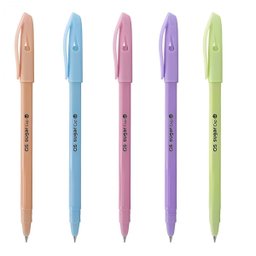 Kit Canetas-esferográficas Sugar Cap 1.0mm - Escrita Fina - 5 Cores Tom Pastel - 1