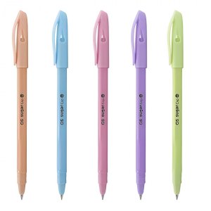 Kit Canetas-esferográficas Sugar Cap 1.0mm - Escrita Fina - 5 Cores Tom Pastel