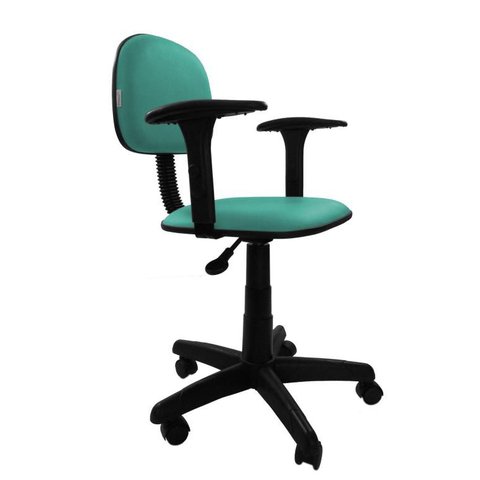 Cadeira Secretaria Giratoria Polo com Braco Regulavel - Couro SinteticoCorano - Turquesa