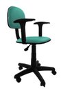 Ver imagem 1 de Cadeira Secretaria Giratoria Polo com Braco Regulavel - Couro SinteticoCorano - Turquesa