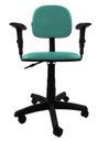Ver imagem 2 de Cadeira Secretaria Giratoria Polo com Braco Regulavel - Couro SinteticoCorano - Turquesa