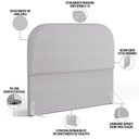 Ver imagem 4 de Cabeceira Cama Box Casal 160cm Lanna com Puff Recamier Doha W01 Linho Cinza - Lyam Decor