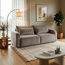 Ver imagem 1 de Sofá Cama Retrátil e Reclinável 4 Lugares Veludo Cinza 276cm Montreal