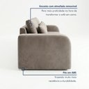 Ver imagem 2 de Sofá Cama Retrátil e Reclinável 4 Lugares Veludo Cinza 276cm Montreal