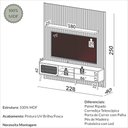 Ver imagem 3 de Kit Rack + Painel com Fita Led Ripado para Tv 228cm com 01 Porta com Tela Palhinha 100% Mdf Tb323f D
