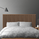 Ver imagem 4 de Kit Cabeceira Painel Ripado Eva Solteiro 10 Ripas de 1,1m Nogueira Natural com Acabamento Superior