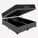 Ver imagem 1 de Cama Box com Baú Queen Royal Air Pillow Top Molas Ensacadas Cinza Royal