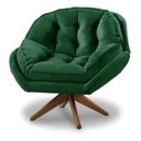 Ver imagem 3 de Kit 2 Poltrona Decorativa Califórnia Giratória Suede Verde - Fm