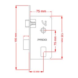 Fechadura Pado Rolete Magnético Alta Segurança Eur60 Escovado 60mm - 1