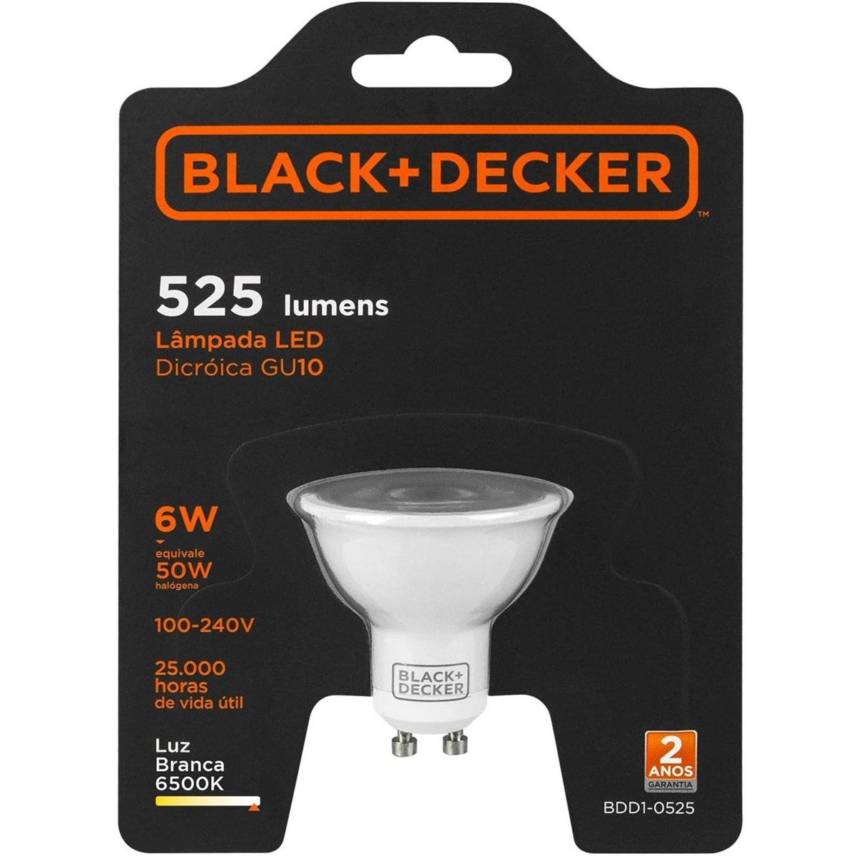 Lampada Led Dicroica Branca 6w Bivolt Base Gu10 Black+decker - 2