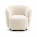 Ver imagem 3 de Kit 2 Poltronas Decorativas Sala de Estar Melissa Giratória Bouclê Off White M1 - Monari Design