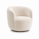 Ver imagem 2 de Kit 2 Poltronas Decorativas Sala de Estar Melissa Giratória Bouclê Off White M1 - Monari Design