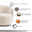 Ver imagem 6 de Kit 2 Poltronas Decorativas Sala de Estar Melissa Giratória Bouclê Off White M1 - Monari Design