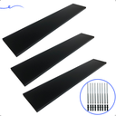 Ver imagem 1 de Kit 3 Prateleira Preta 80X15 + Suporte Flutuante Mdf Organizadora Decoração Cozinha Banheiro Sala