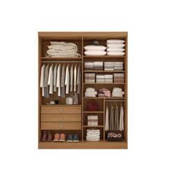 Guarda Roupa Casal 4 Portas e 3 Gavetas da Vinci Plus – Cinamomo/off White - 2
