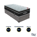 Ver imagem 3 de Cama Box Baú Solteiro Cinza e Colchão Elegant Superpocket Molas Ensacadas Ortobom