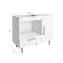 Ver imagem 4 de Balcão para Cooktop Alecrim 4 Bocas 105cm 1 Porta 1 Gaveta com Nicho P/ Forno ou Microondas - Branco