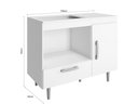 Ver imagem 4 de Balcão para Cooktop Alecrim 4 Bocas 105cm 1 Porta 1 Gaveta com Nicho P/ Forno ou Microondas - Branco
