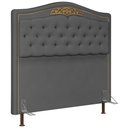 Ver imagem 1 de Cabeceira Cama Box Casal King 195cm Imperial J02 Suede Chumbo - Mpozenato