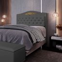 Ver imagem 2 de Cabeceira Cama Box Casal King 195cm Imperial J02 Suede Chumbo - Mpozenato