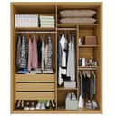 Ver imagem 4 de Guarda-Roupa 4 Portas 3 Gavetas 100% MDF Lizz Bege/Hannover/Fendi