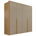 Ver imagem 2 de Guarda-Roupa 4 Portas 3 Gavetas 100% MDF Lizz Bege/Hannover/Fendi