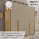 Ver imagem 7 de Guarda-Roupa 4 Portas 3 Gavetas 100% MDF Lizz Bege/Hannover/Fendi