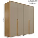 Ver imagem 3 de Guarda-Roupa 4 Portas 3 Gavetas 100% MDF Lizz Bege/Hannover/Fendi