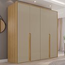 Ver imagem 1 de Guarda-Roupa 4 Portas 3 Gavetas 100% MDF Lizz Bege/Hannover/Fendi