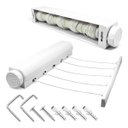 Ver imagem 4 de Varal de Parede Retratil 5 Cordas 6 Ganchos Extensivel Automatico Ajustavel Secador de Roupa Casa Ap