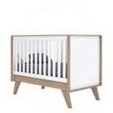 Ver imagem 1 de Berço Americano e Guarda Roupa Infantil Confete Branco Brilho Jequitibá Hp com Colchão Ortobom - Hen