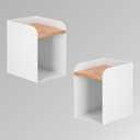 Ver imagem 2 de Kit 2 Mesas de Cabeceira Aerea 20cm em Aço Nicho Flutuante Decorativo para Quarto Moderno - Branca