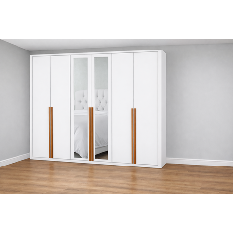 Guarda Roupa 6 Portas 6 Gav com Espelho Living -grand Line