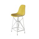 Ver imagem 5 de Jogo Mesa Bistrô Eames Preta 60Cm 2 Banquetas Amarela Base Ferro Branco - Cor: Preto