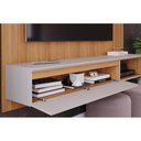 Ver imagem 4 de Rack Bancada C/painel P/tv até 60 Polegadas Panama Plus Ripado Prateleira 162x157cm Cinamomo/off