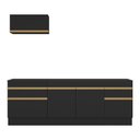 Ver imagem 7 de Armário de Cozinha Compacta 220cm com Rodapé Veneza Multimóveis V2109 Preto/Dourado