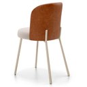 Ver imagem 7 de Kit 5 Cadeiras Sala de Jantar Estofada Gavi Arena L02 Couríssimo Camel Bouclê Creme - Lyam Decor