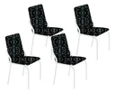 Ver imagem 1 de Kit 4 Cadeiras Malibu Corino Preto Lirio Tubo Branco