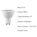 Ver imagem 2 de 4 Lampada De Led Dicroica Neutro 6W Mr16 GU10 4000k Lup10