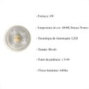Ver imagem 3 de 4 Lampada De Led Dicroica Neutro 6W Mr16 GU10 4000k Lup10