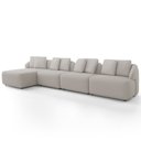 Ver mais imagens de Sofá 5 Lugares com Chaise Direito Sala Living 388cm Arlo F04 Linho Cru Tc-14031 - Lyam Decor