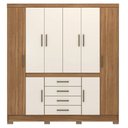 Ver imagem 2 de Guarda Roupa Casal 8 Portas com Pés New Realce Amêndola Off White 84020 Demóbile